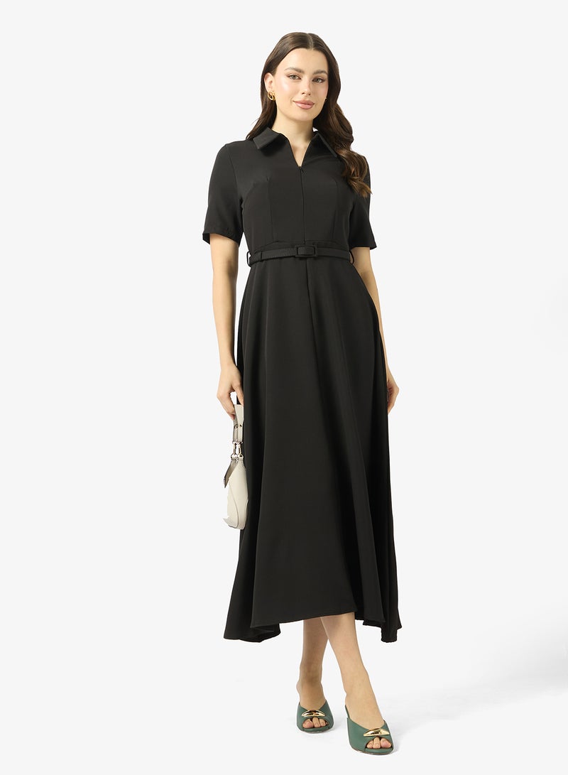 Ginger Collared A Line Midi Dress - Image 4